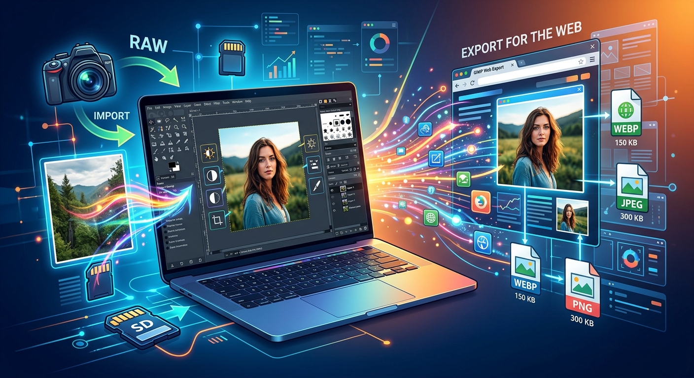 How to Prepare Photo Files for GIMP and Export Images for the Web